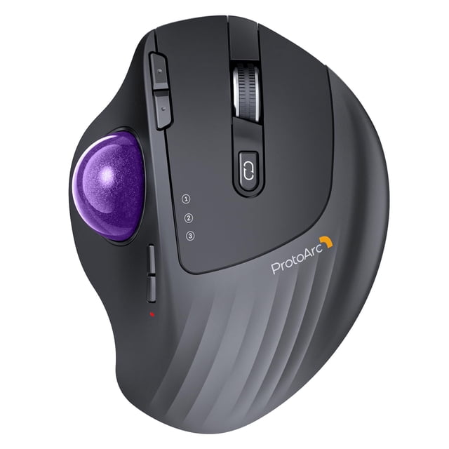 Ratón Trackball inalámbrico ProtoArc EM01NL Bluetooth Púrpura
