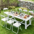 thumbnail image 3 of Gelloan 6 Pack Folding Chairs, Indoor Outdoor Portable Stackable Commercial Leather Padded Seat，Wedding Chairs with Metal Frame Home Office Party Use,White, 3 of 9