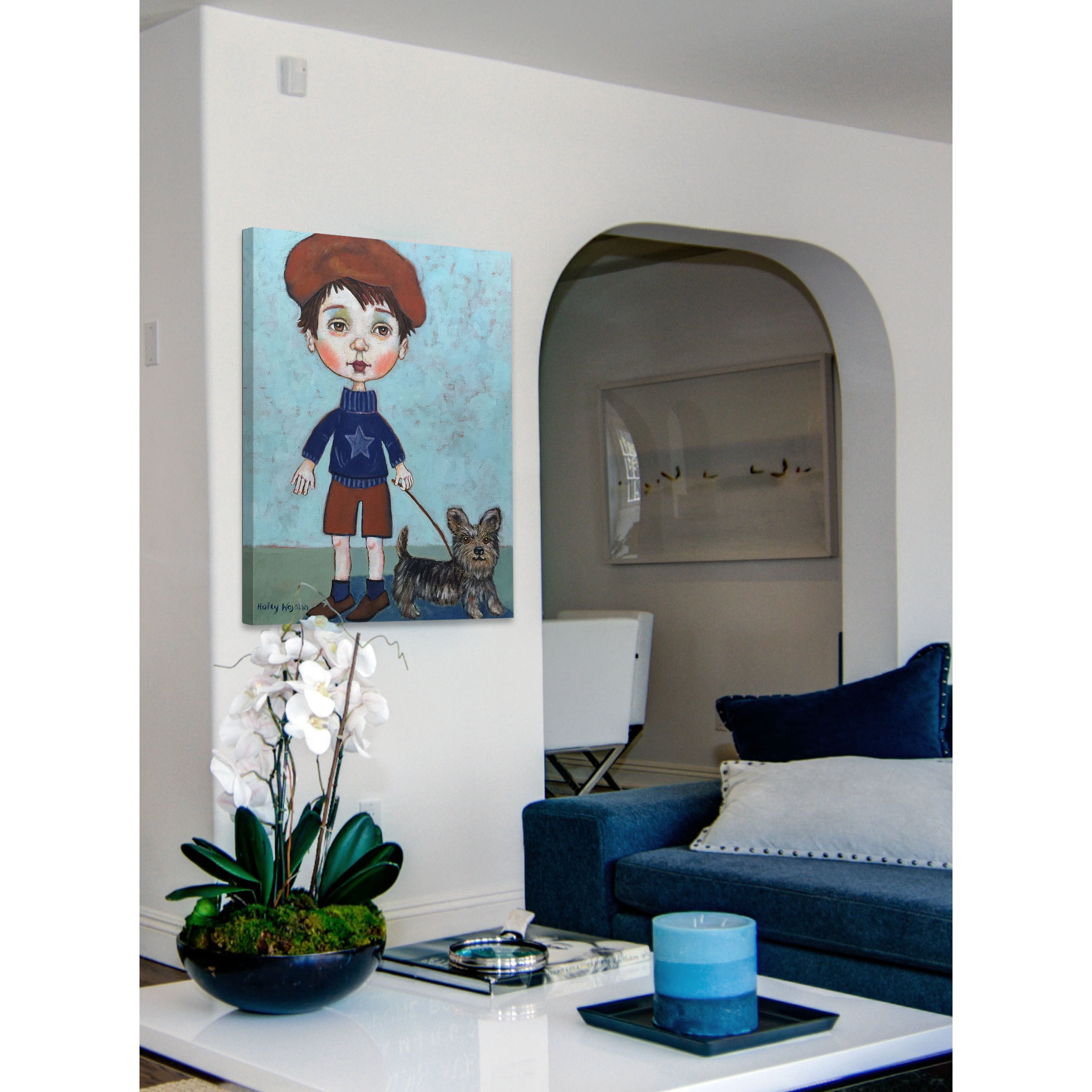 "Garcon Et Son Chien" Painting Print on Wrapped Canvas