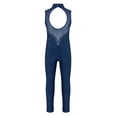 thumbnail image 2 of Alvivi Kids Girls Sleeveless Rhinestone Gymnastics Leotard Unitard Full Body Ice Skating Jumpsuit Bodysuit Navy Blue 6, 2 of 7