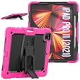 thumbnail image 6 of FJLBDE Case for iPad Pro 12.9 2022/2021/2020/2018 6th/5th/4th/3rd Gen, Rugged Shockproof Tablet Cases Cover with Kickstand Shoulder Strap, Rose, 6 of 7