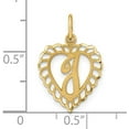 thumbnail image 4 of 14k Yellow Gold Heart Letter I Charm - 17.54mm, 4 of 6