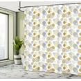 thumbnail image 5 of Ambesonne Oriental Shower Curtain, Geometric and Floral Art, 69"Wx84"L, Earth Yellow Pale Grey, 5 of 5
