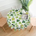 thumbnail image 2 of St. Patricks Day Tablecloth 70X70 Inch Round Green Watercolor Shamrock Table Cloth Dust-Proof Wrinkle Resistant Rustic Spring Table Covers for Holiday Party Dining, 2 of 6