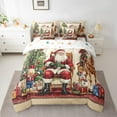 thumbnail image 2 of Manfei Magic Santa Claus Twin Bedding Sets 7-Piece for Teens, Happy New Year Bedding Comforter Set, Retro Xmas Fairy Tale Reversible Sheet Sets, Breathable Home Decor, 2 of 7