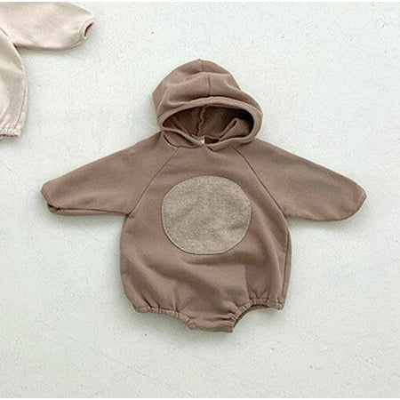 

DanceeMangoo New Winter Thicken Baby Hooded Bodysuit Plus Velvet Infant Long Sleeve Bodysuit Newborn Fashion Warm Clothes 0-24M