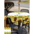thumbnail image 5 of Outdoor Tablecloth with Umbrella Hole for Patio/Picnic/Party/Camping, Summer Sunflowers Waterproof Table Cloth Square Cover Washable, Botanical Yellow Flowers Leaves Plants (54"x 54"), 5 of 8