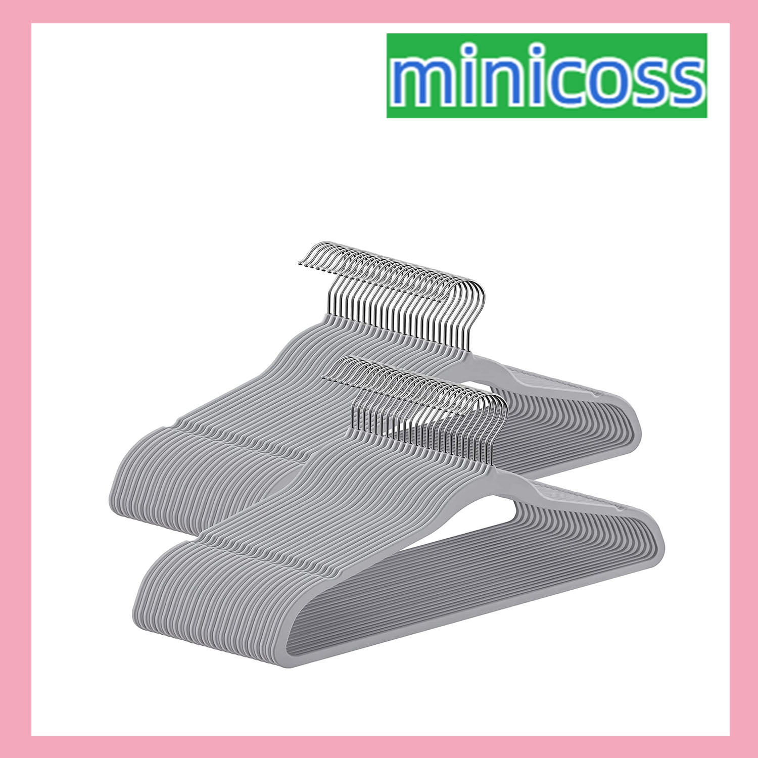 RubberCoated Plastic Hangers, 50 Pack NonSlip Coat Hangers