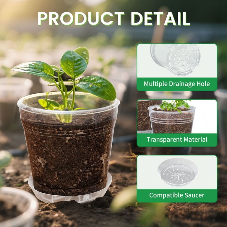 Foukus 30-Pack Clear Nursery Pots with Trays photo 5