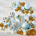 thumbnail image 1 of Ensemble d'Arche Guirlande de Ballons Cowboy Bleu 136 Pcs Réutilisable Ballons Imprimé Vache Bleu Clair Brun Rétro Sable Doré Ballon Blanc G, 1 of 11