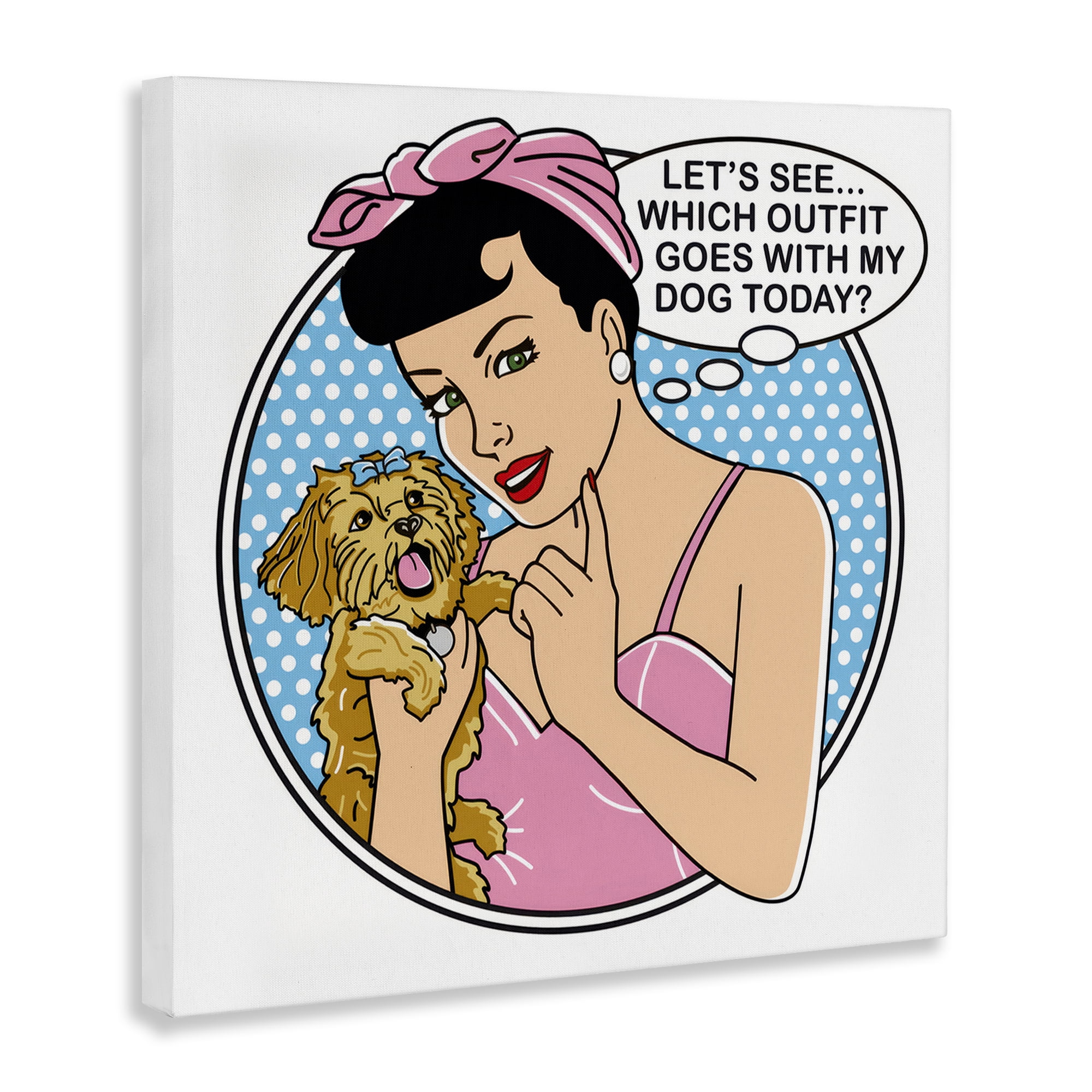 Stupell Industries Which Outfit with Dog Animals Painting Wrapped Canvas Art Print Wall Art, 24 x 24
