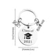thumbnail image 2 of Llaveros para mujer, llavero de billetera, llavero de auto, lindo llavero de graduación de 2021, regalo de acero inoxidable, rompecabezas educativo tricolor., 2 of 2
