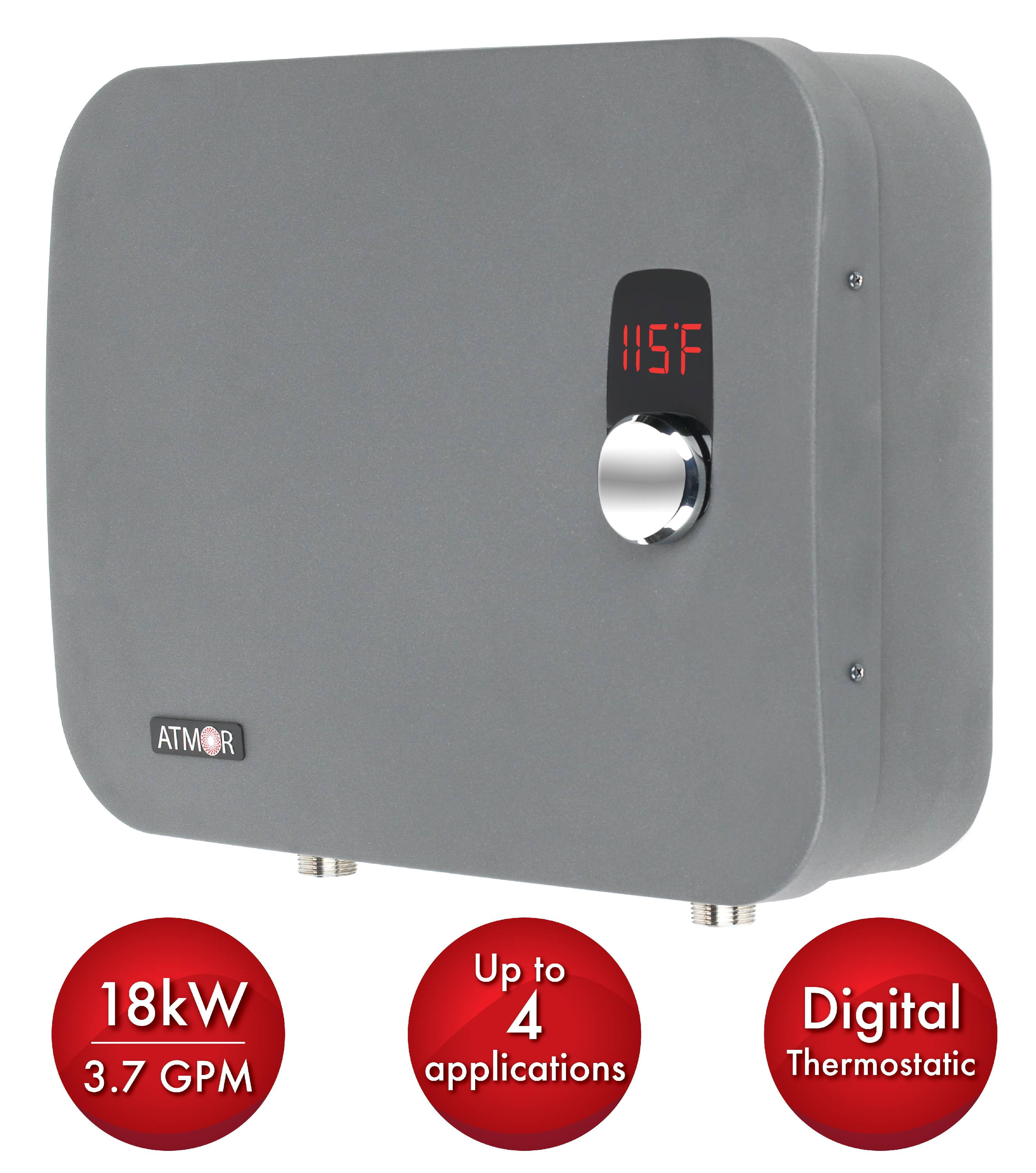 Atmor ThermoPro 18kW/240-Volt 3.7 GPM Stainless Steel Digital Tankless  Electric Water Heater with Self-Modulating Technology - Walmart.com