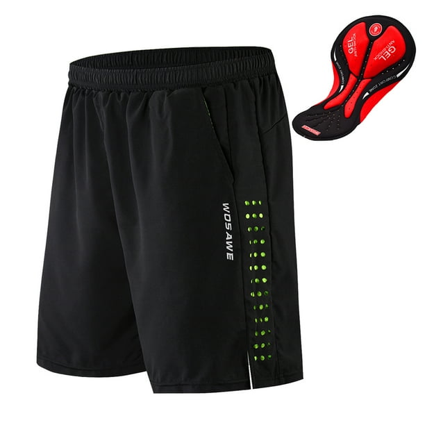 Culottes ciclismo Pantalones cortos de bicicleta para hombres con acolchado de gel 3D y forro de mal Wosawe Culottes ciclismo