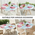 thumbnail image 7 of Round Fitted Tablecloth with Elastic Edges Fits 45"-52" Round Tables Pioneer Colorful Floral Waterproof Table Cover Washable Indoor and Outdoor for Party Kitchen Dinner Banquet Patio Picnic, 7 of 7