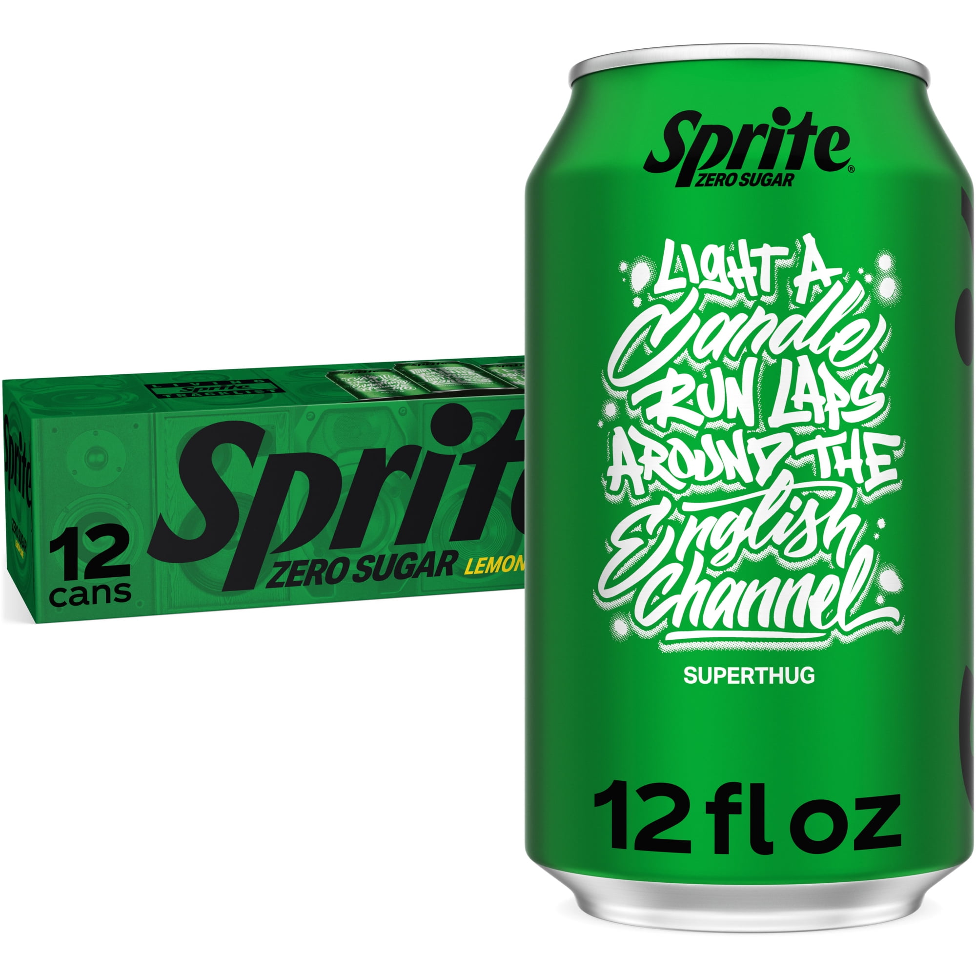 Sprite Zero Sugar Lemon-Lime Caffeine Free Soda Pop Fridge Pack Cans, 12 fl oz, 12 Pack