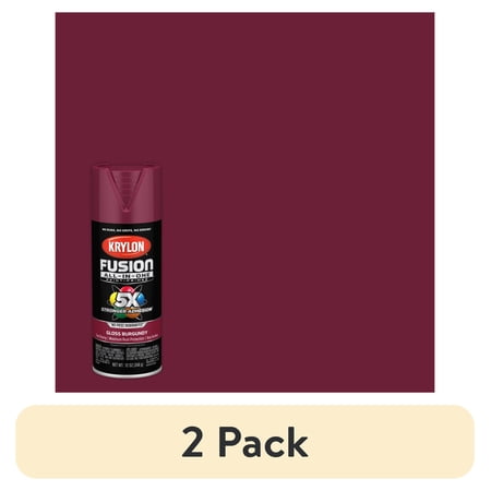 (2 pack) Krylon K02704007 Krylon Fusion All-In-One Burgundy Gloss 12 oz. Spray Paint, Multi-Surface, (1 Piece, 1 Pack)