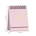 thumbnail image 2 of 2027 Mini Desktop Calendar, Portable Spiral‑Bound Desk Calendar Multicolor Paper Table Planner for Office Home Student Workspace Decor, 2 of 7