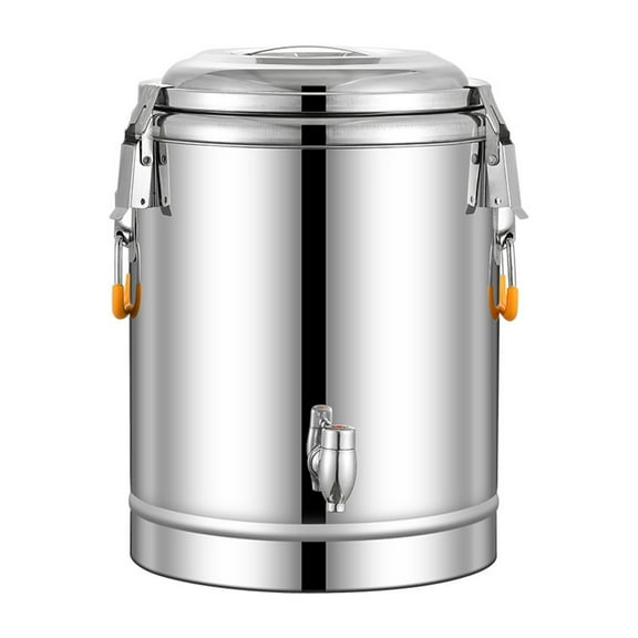 304 Stainless Steel Sealed Bucket with Faucet, Thick Commercial Milk Tea Barrels, 304 Stainless Steel Milk Jug, Insulated Beverage Dispenser Made of 304 Stainless Steel