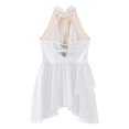 thumbnail image 4 of Haitryli Kids Girls Rhinestone Sleeveless Figure Ice Skating Dress Gymnastic Skirted Leotard Competition Dancewear White 12, 4 of 5