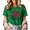 Green-1, variant on Giffimy Women's Vintage Distressed Red Tulip Bouquet Floral Graphic Short Sleeve T-shirt Loose Fit Casual Everyday Tee