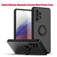 thumbnail image 2 of Liquid Silicone Magnetic Bracket Ring Soft Phone Case For Samsung A54 A53 A52 A51 A71 A34 A32 A22 A73 S23 Ultra Plus S21FE Cover, 2 of 5