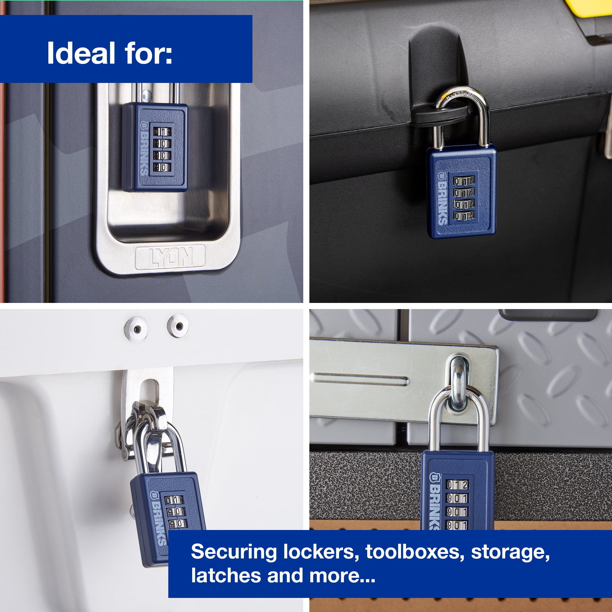 Brinks Zinc Diecast 40mm Combination Sport Padlock with 1 3