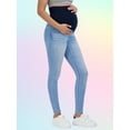 thumbnail image 2 of Savi Parker Women’s Maternity Jeans Over The Belly - Pregnancy Must Haves Fall and Winter Maternity Clothes (L, Savannah Wash), 2 of 7