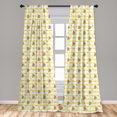 thumbnail image 5 of Ambesonne Tropical Curtains, Watermelon Slices Lines, Pair of 28"x84", Pastel Yellow Green Blush, 5 of 5