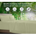 thumbnail image 3 of Royale Linen Bamboo Queen Sheet Set - Cooling Bed Sheet Set - 1 Fitted, 1 Flat & 2 Pillowcase - Fits Up to 16 -Organic Viscose Derived from Bamboo - Silky Bedding Sheet &Pillowcase (Queen, SageGreen), 3 of 9
