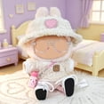 thumbnail image 7 of Five-Piece Doll Clothes Outfit Set,Chic Style for 17cm Dolls - Includes Clothes,Light Pink Heart Velvet Hat,Water Cup,Glasses & Canvas Shoes,Doll Not Included, 7 of 7