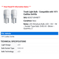 thumbnail image 2 of Trunk Light Bulb - Compatible with 1971 Cadillac DeVille, 2 of 2