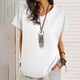 thumbnail image 1 of Camisas de manga larga,Blusa informal con cuello en V para mujer, manga tres cuartos, tejido de poliéster, suave y transpirable para uso diario, sopatenor, 1 of 6