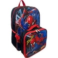 thumbnail image 2 of Ruz Spiderman Boy's 16 Inch Backpack With Removable Matching Lunch Box Set Black-Red, 2 of 8