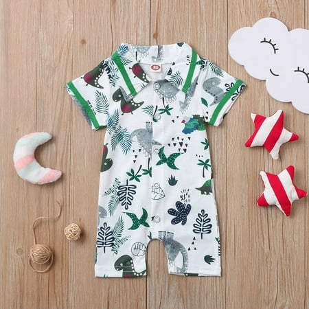 

dmqupv Summer Dresses for Girls 10-12 Boys Clothes Cartoon Jumpsuits Romper Outfits Dinosaur Baby 9 Months Clothes Girl Green 18-24 Months