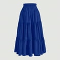 thumbnail image 4 of Zunfeo Maxi Skirts for Women Elastic High Waisted Summer Skirts Ruffles A-line Prairie Skirt for Vacation Beach Blue S, 4 of 4