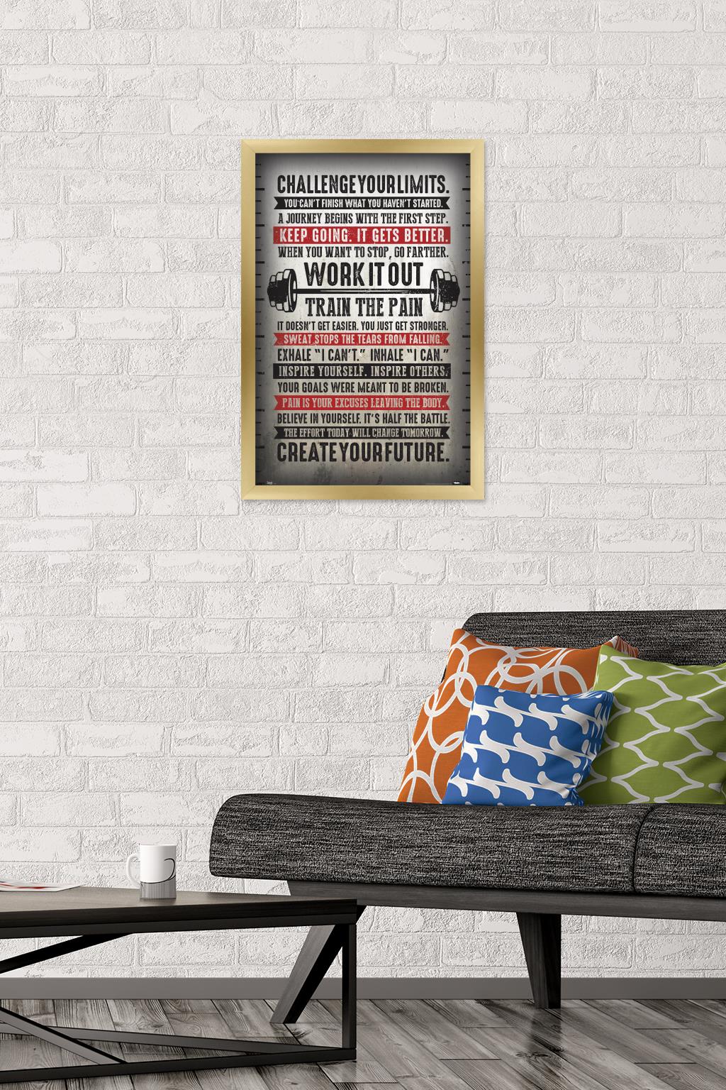 Challenge Your Limits Wall Poster, 14.725" x 22.375", Framed
