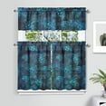 thumbnail image 2 of Kitchen Curtains 36 Inch Short - 3 Panel Set, Hawaiian Sea Turtle Ocean Design, Tropical Underwater Marine Life Print, Rod Pocket Window Curtain, Easy Wash, 2 of 6