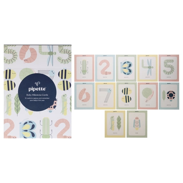 Pipeta Baby Milestone Cards para niños, juego de 36 tarjetas