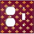 thumbnail image 4 of Metal Light Switch Plate Cover Elegant Yellow Tufted Rose Burgundy Damask DAM082, 4 of 13