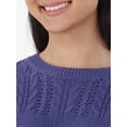 thumbnail image 2 of Time and Tru Women's Mixed Knit Sweater with Short Sleeves, Lightweight, Sizes XS-XXXL, 2 of 5
