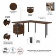 thumbnail image 4 of Bush Architect Engineered Wood L-Shaped Desk with Drawers in Modern Walnut, 4 of 8