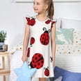 thumbnail image 4 of Fotbe Fly Flying Ladybug Vestido de Dormir para Niñas de 3 a 10 Años, Mangas Cortas, Estilo Princesa, Pijama Camisón con Mangas Voladas-X-Large, 4 of 6