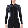 thumbnail image 1 of Vela de buceo 1.5mm Tops de traje de neopreno Mantenga un cálido Wetsuits Chaqueta Scuba Buceo Trajes de canoa Surf Traje para aeróbicos de agua Snorkel Grey L AweSitey OD003291-08, 1 of 7