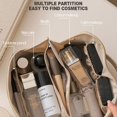 thumbnail image 4 of Bolsa de cosméticos de viaje de gran capacidad para mujer, bolsa de cosméticos de viaje multifunción, organizador de artículos de tocador, estuche de almacenamiento femenino, herramienta de maquillaje, 4 of 4