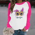 thumbnail image 3 of Uootdi Mardi Gras Long Sleeve Shirts for Women Crewneck Funny Carnival Themed Graphic Tops Mardi Gras New Orleans Festival Purple Sweatshirt for women Gift, 3 of 6
