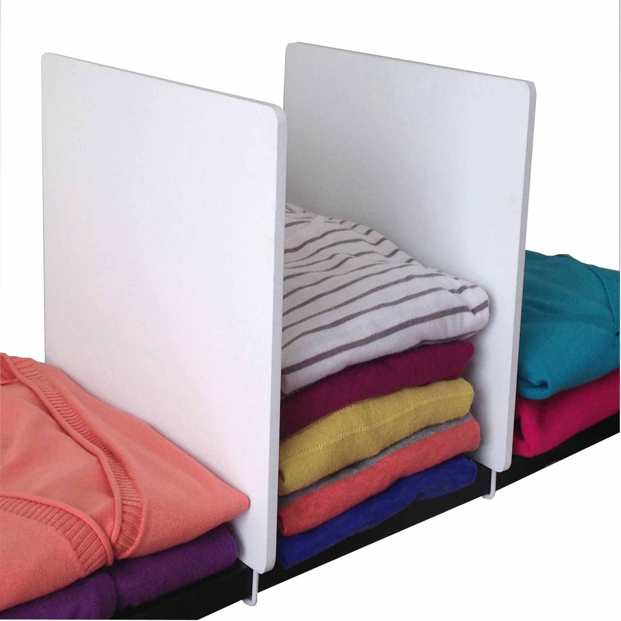 DR. Organizer 2 Pc White Wood Organizer Shelf Divider for Closet Shelf