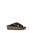 thumbnail image 3 of Fitflop Women's Lulu Lux Graphic-Weave Leather Cross-Strap Slide Sandals, 3 of 7