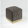 thumbnail image 3 of Poitrine Rembourrée en Velours Moderne, Carré Michirin Vivant, Marron/or, 3 of 7