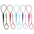 thumbnail image 1 of Accesorios para trenzas de cabello, herramientas para hacer cola de caballo, 5 pares de herramientas de cola de pelo de Tortie de plástico, accesorios de trenza francesa, bucles para peinar el cabello brillar Electrónica, 1 of 4